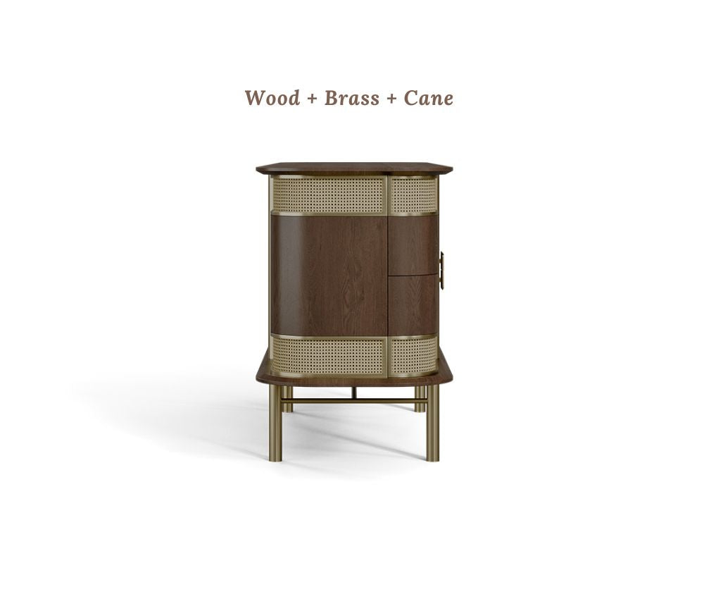 Armonia Console Table in Brass Finish With Premium Quality Wood