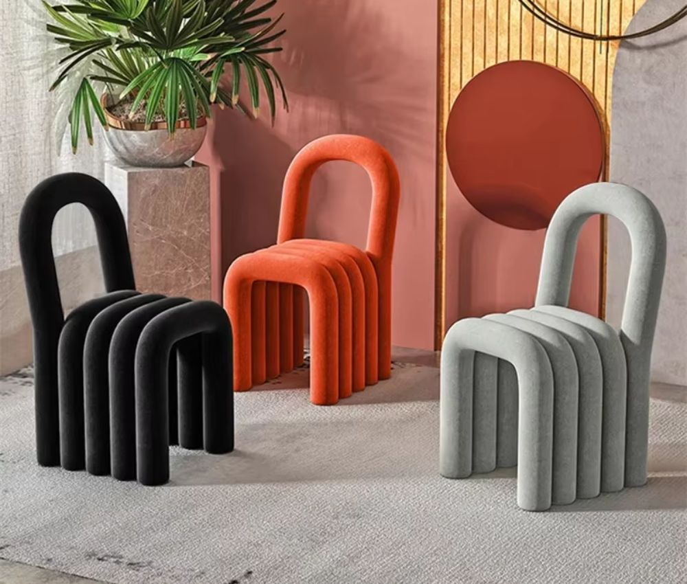 Elegant Puffy Chair With Different Color Option
