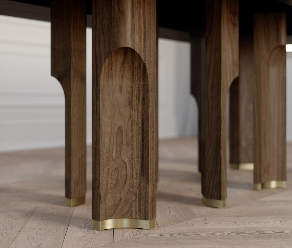 Dining Set With Premium Wooden Leg on Table Design