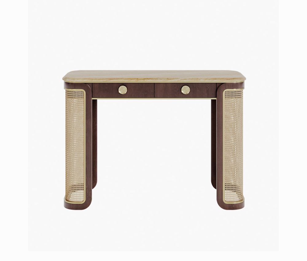 Noce Console Table in Wood With Custom Design