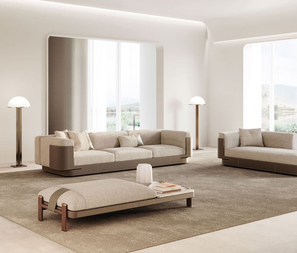 Ottoman Berera With Luxury Design At Living Room