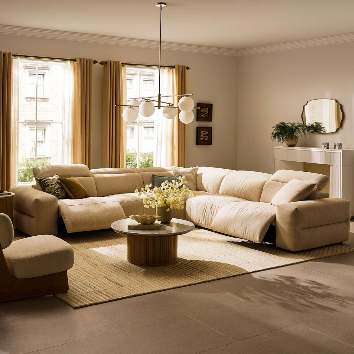Luxury L Shape Recliner Sofa set