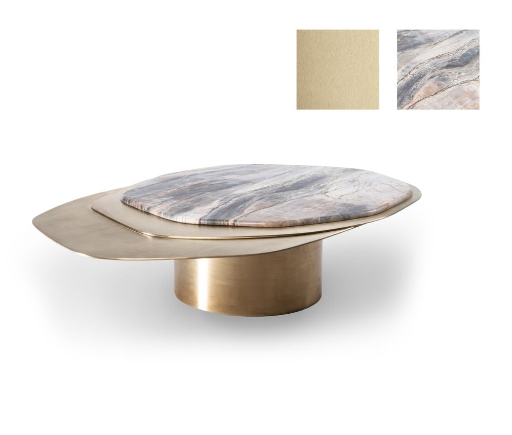  Cera Centre Table: brass and an Italian top