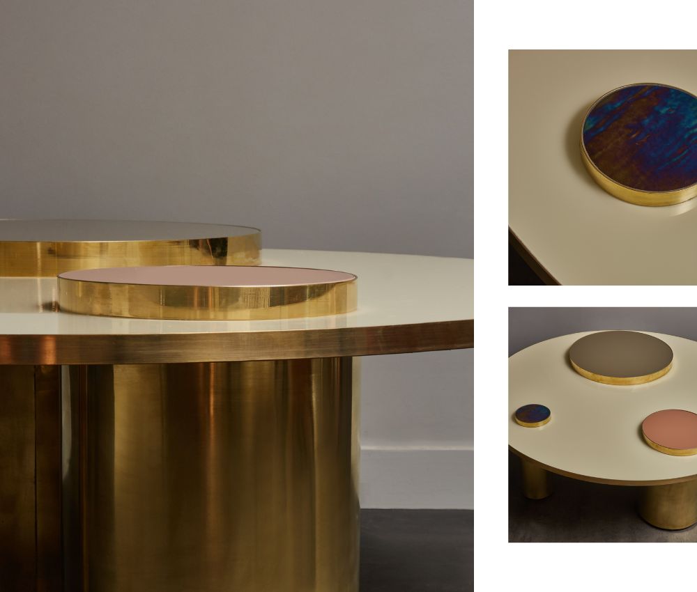 Centre Table - Fila (Steel Base Gold PVD with PU Finish)