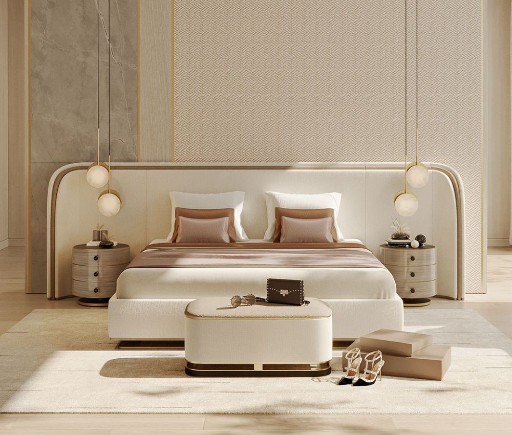 Bed - Sazi: mix of leather and fabric