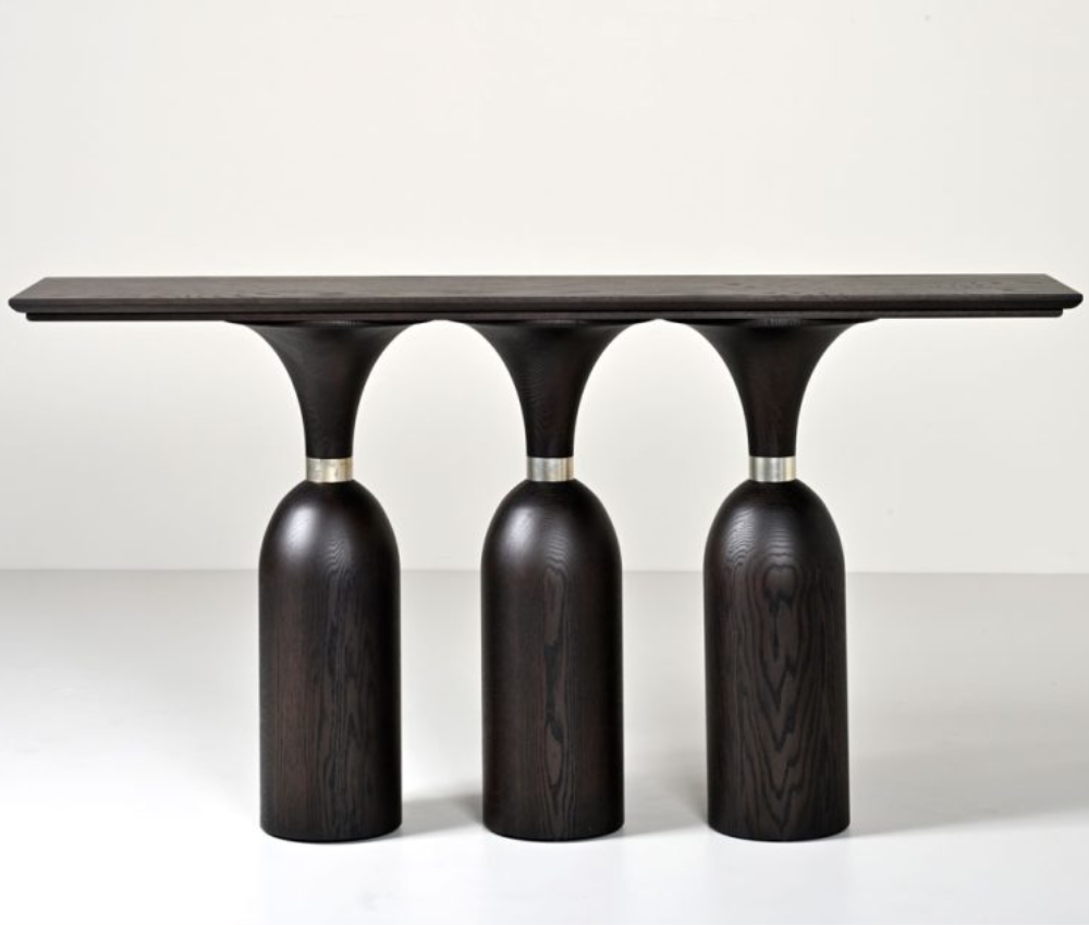 Diora Console Table in Premium Black Ash Wood