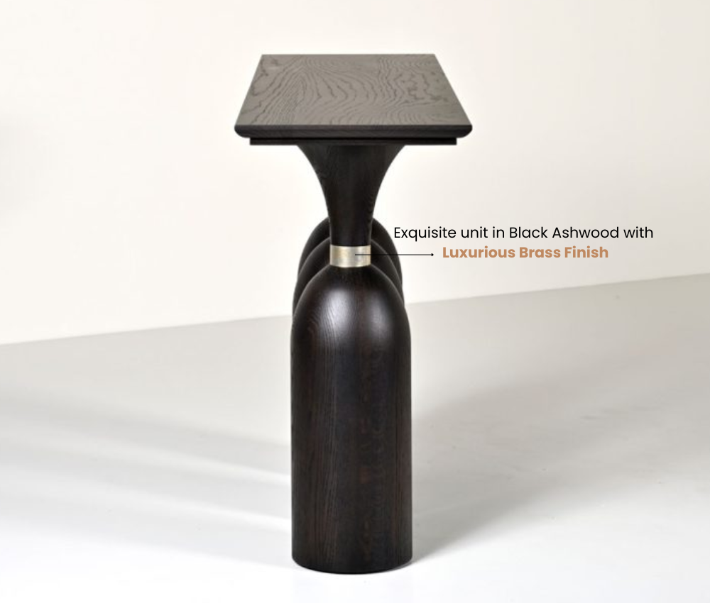 Diora Console Table in Premium Black Ash Wood