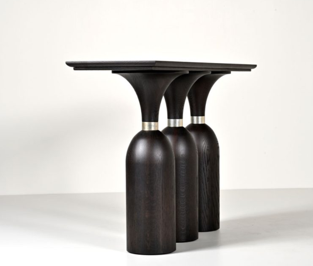 Diora Console Table in Premium Black Ash Wood
