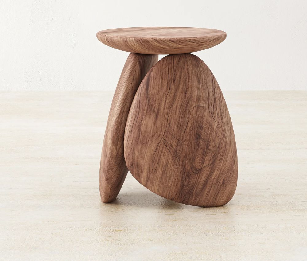 Almond Shaped Side Table in Teakwood