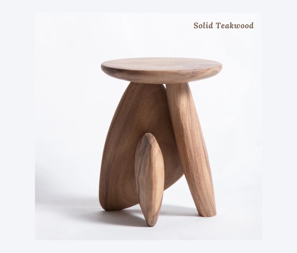 Almond Shaped Side Table in Teakwood Premium Material