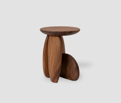 Almond Shaped Side Table in Teakwood Premium Material At Oria Homes