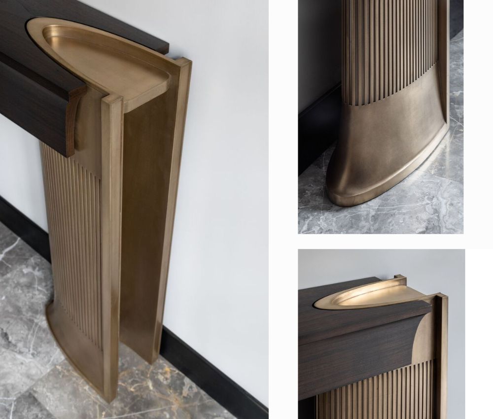 Luxy Console Table in Antique Finish At Oria Homes