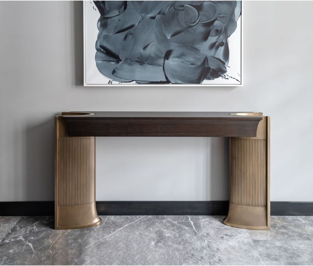 Luxy Console Table in Antique Finish With Custom Design