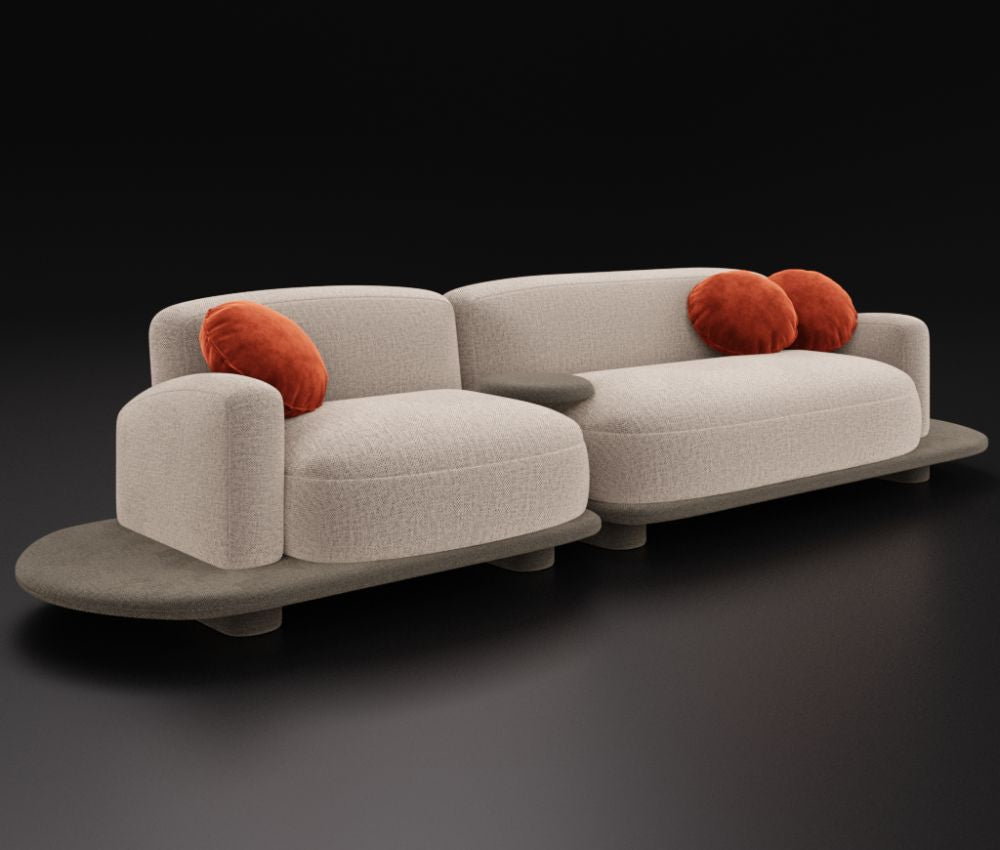 Martini Sofa Set With Cotton Upholstery