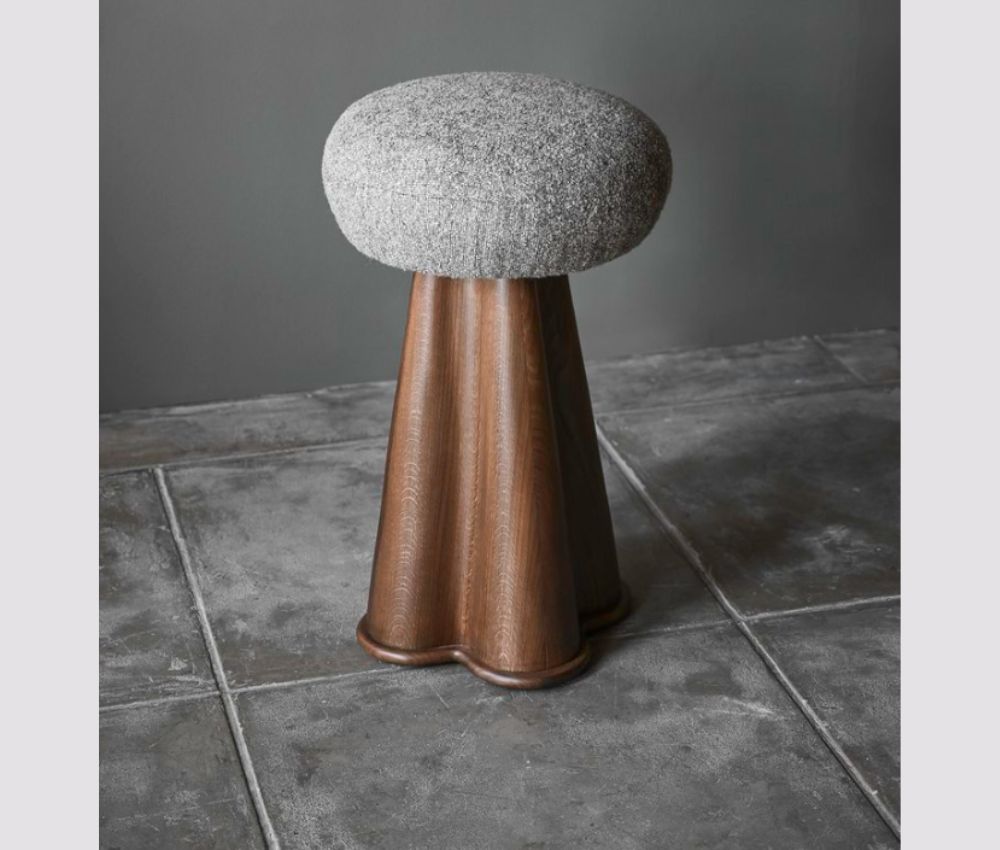 Puffy in Solid Teakwood Stool With Customize Option