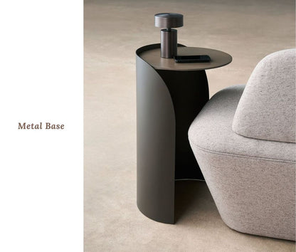 Stylish Corner Side Table in Metal finish base
