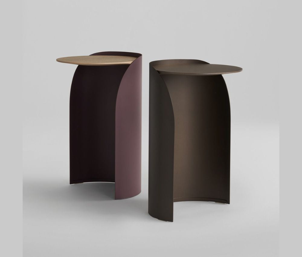 Stylish Corner Side Table in Metal finish with custom color at oria homes