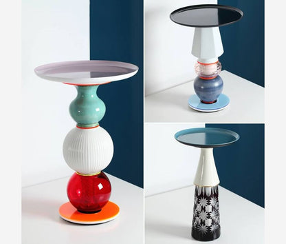 Unique Side Tables with colorful element with custom option